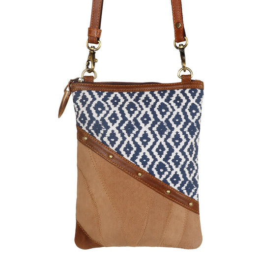Brisk Woodblock Navy Crossbody