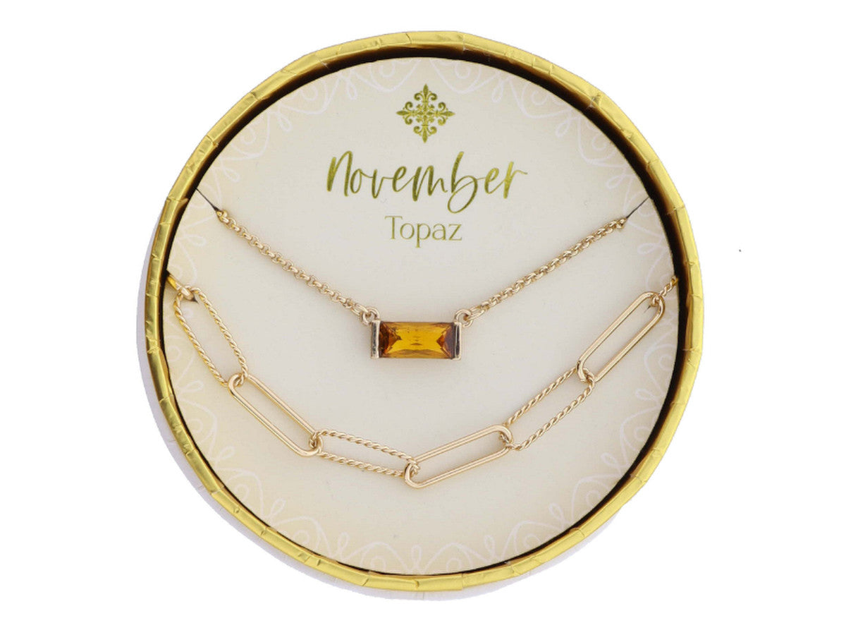 Set of 2 Necklaces Birthstone
