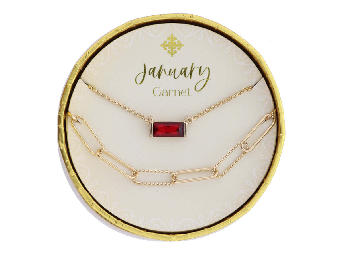 Set of 2 Necklaces Birthstone