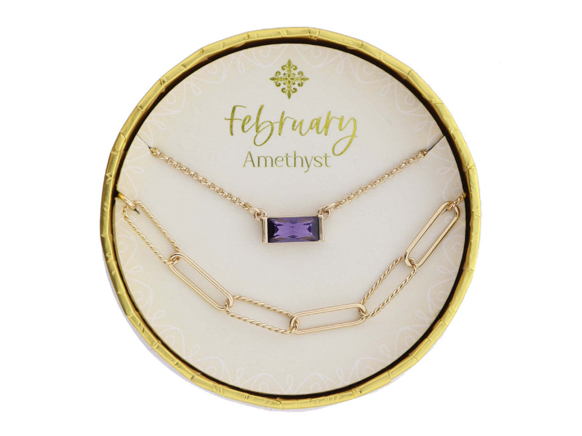 Set of 2 Necklaces Birthstone