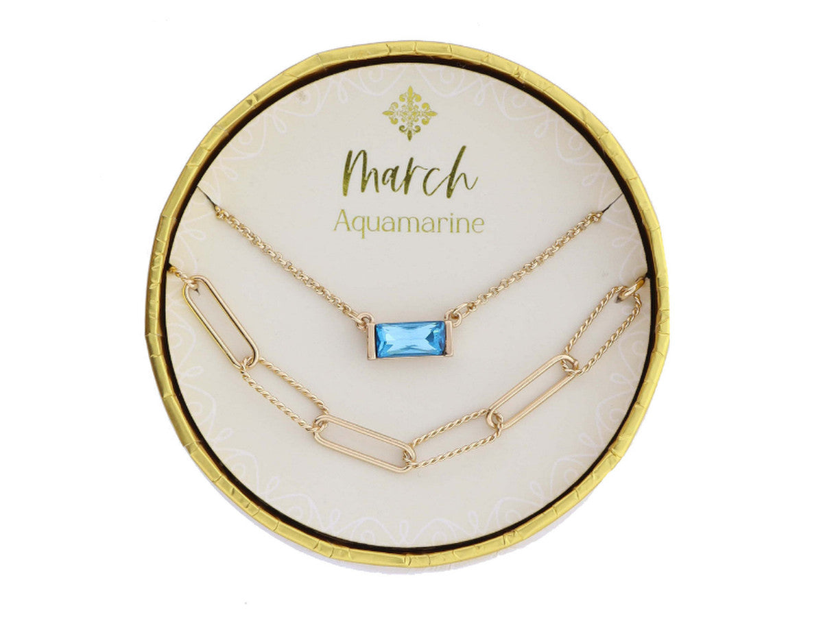 Set of 2 Necklaces Birthstone