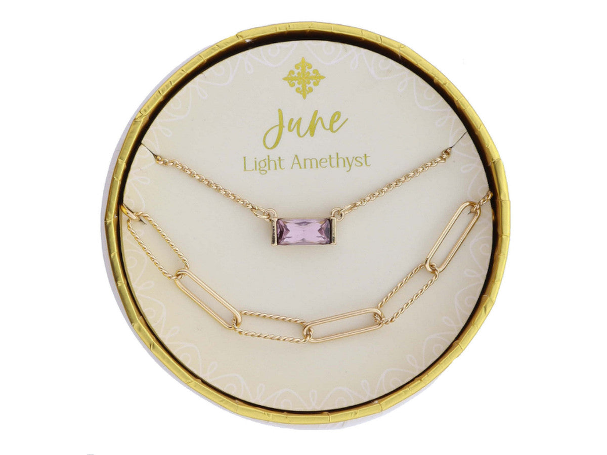 Set of 2 Necklaces Birthstone