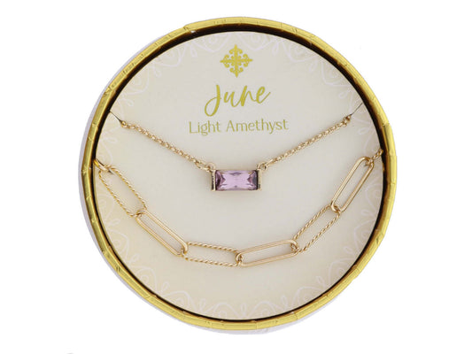 Set of 2 Necklaces Birthstone