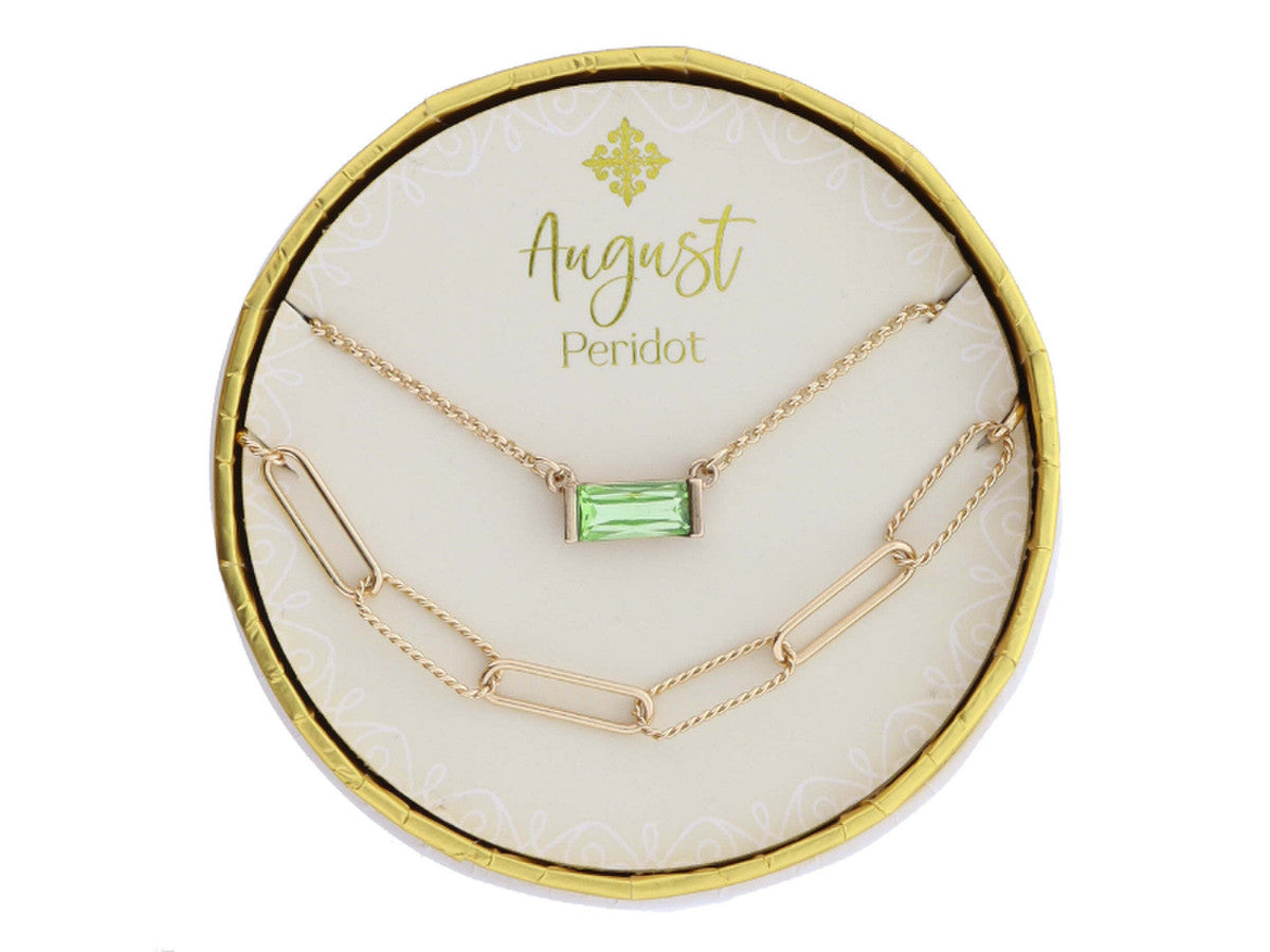 Set of 2 Necklaces Birthstone