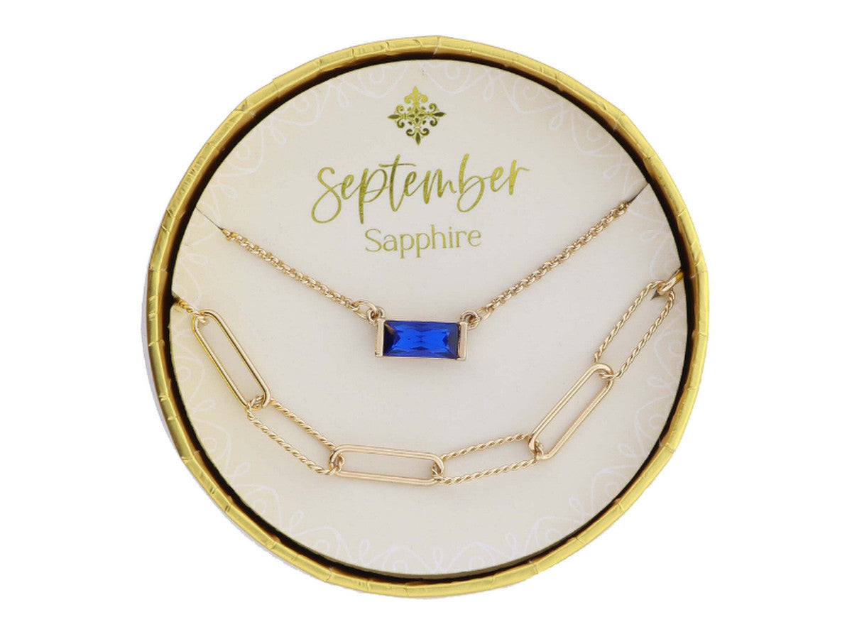 Set of 2 Necklaces Birthstone