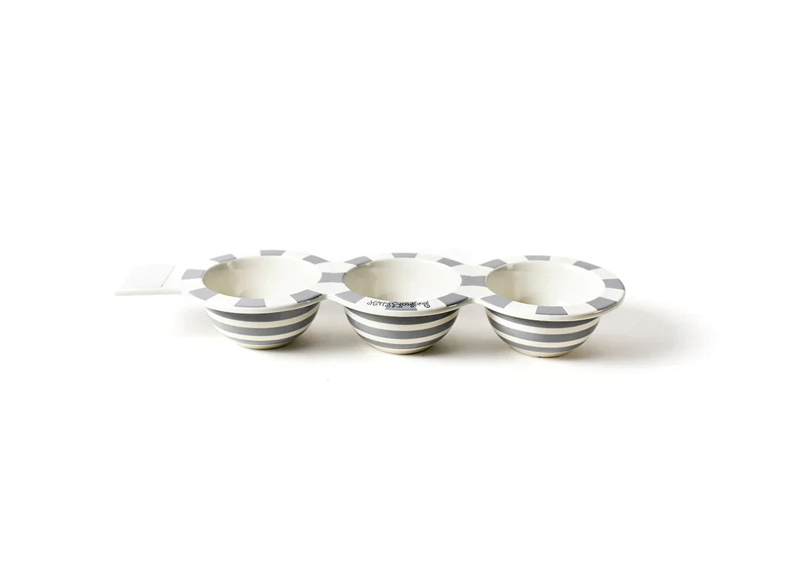 Happy Everything Stone Stripe Mini Trio Bowl