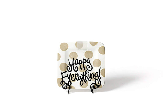 Neutral Dot Happy Everything Mini Square Platter