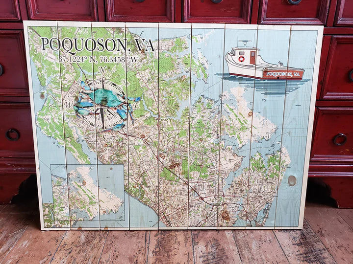 Poquoson Pallet Map With Boat
