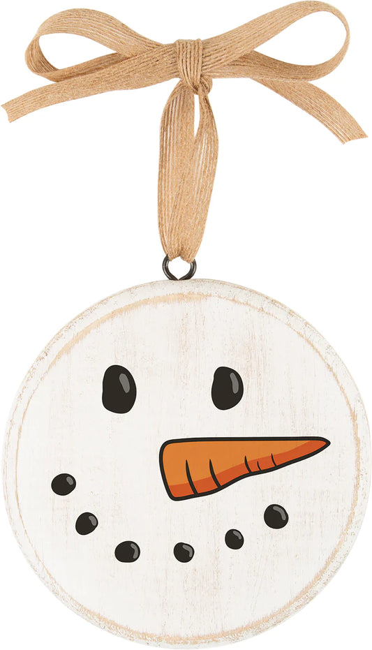 P Graham Dunn Snowman 5 x 5 Wood Circle