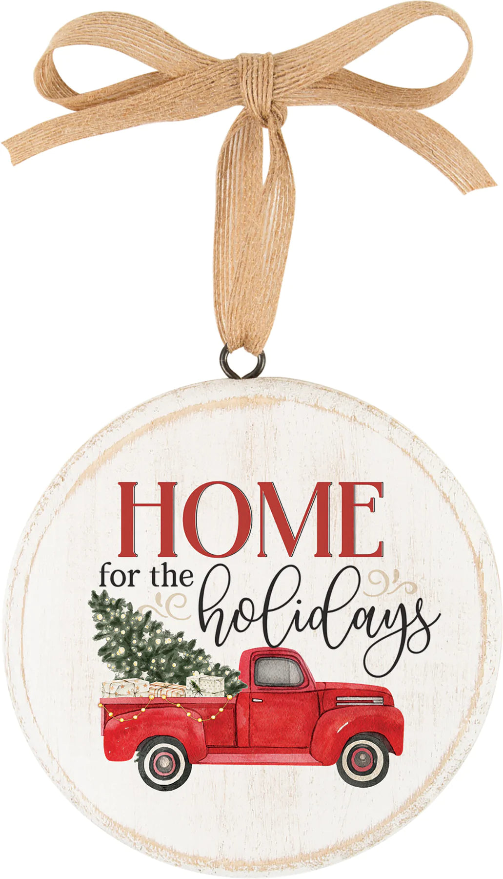 P Graham Dunn Home For The Holidays 5 x 5 Wood Circle
