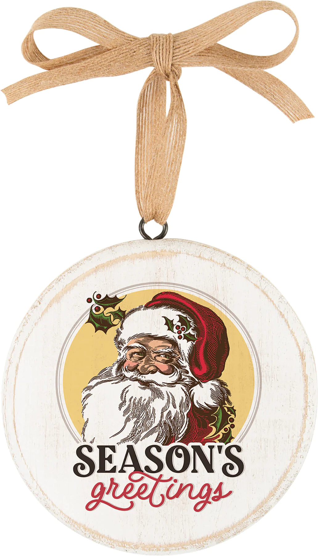 P Graham Dunn Season's Greetings 5 x 5 Wood Circle