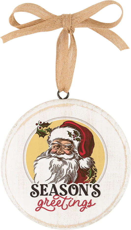 P Graham Dunn Season's Greetings 5 x 5 Wood Circle