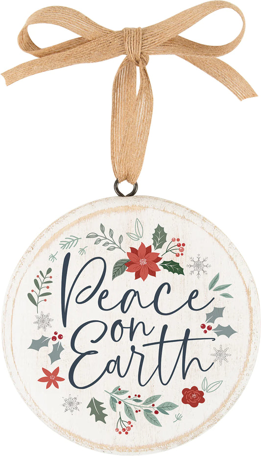 P Graham Dunn Peace On Earth 5 x 5 Wood Circle