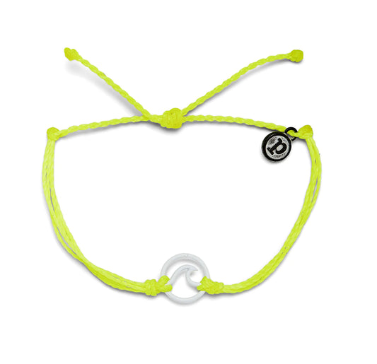 Enamel Wave White Bracelet Neon Yellow