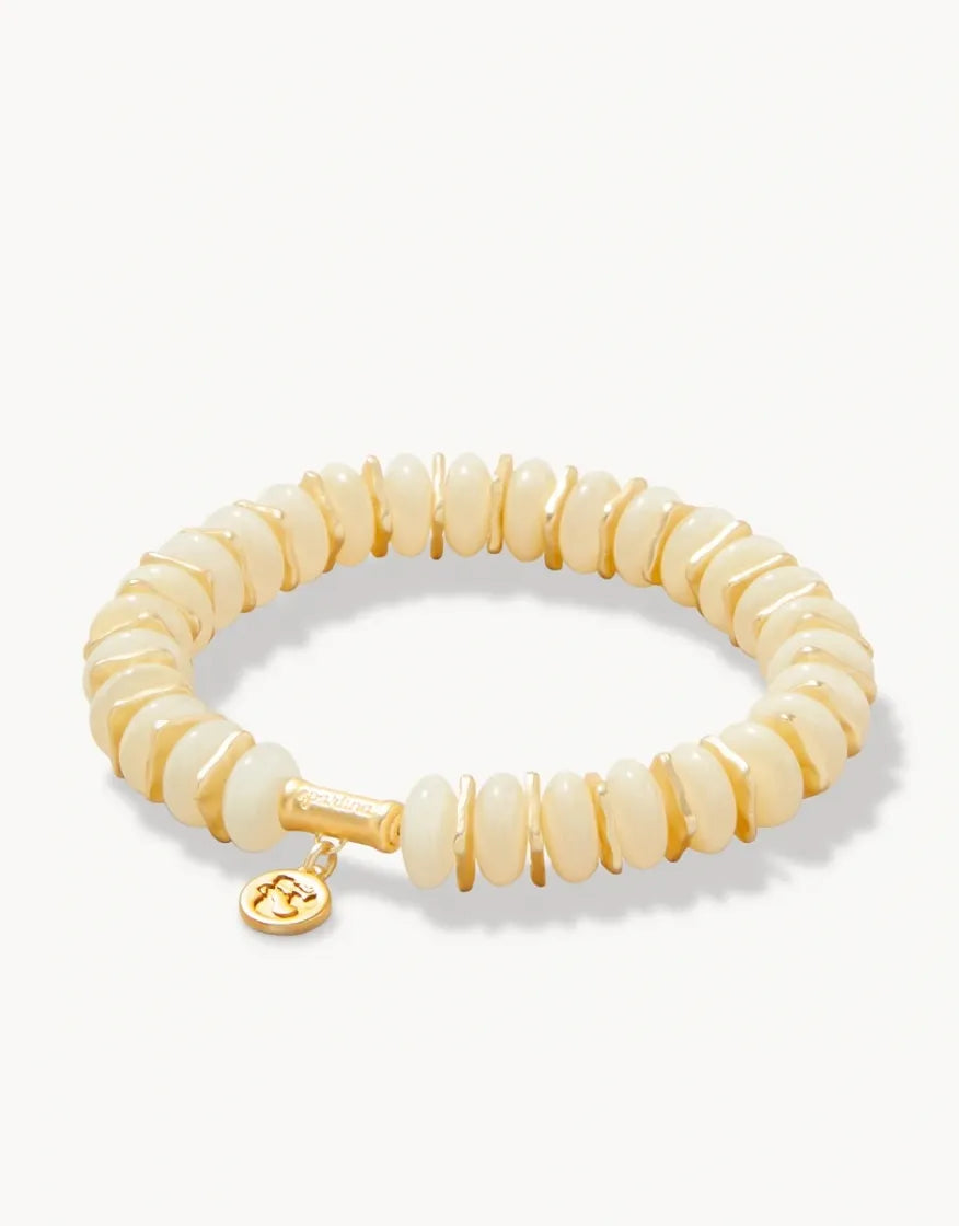 Stretch Bracelet 10 mm Cream Resin