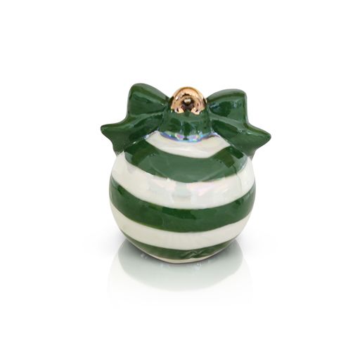 Deck the Halls Mini - Green & White Ornament - A282