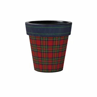 Art Planter - Christmas Plaid 12"