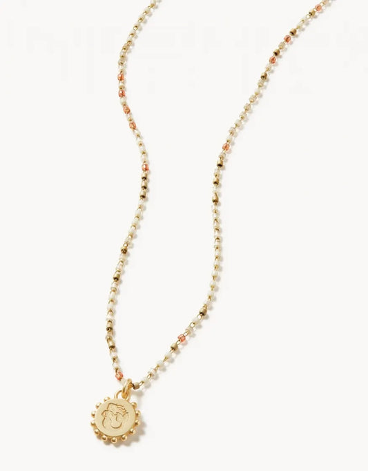 Bitty Beaded Chain Necklace 16" Mermaid/Blush
