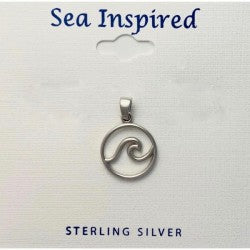 Sterling Silver Small Wave Pendant