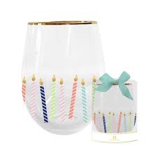 Stemless Birthday Wine Glass