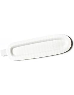 White Stripe Skinny Oval Tray