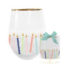 Stemless Birthday Wine Glass