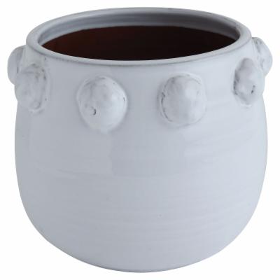 10.5 " Round White Planter