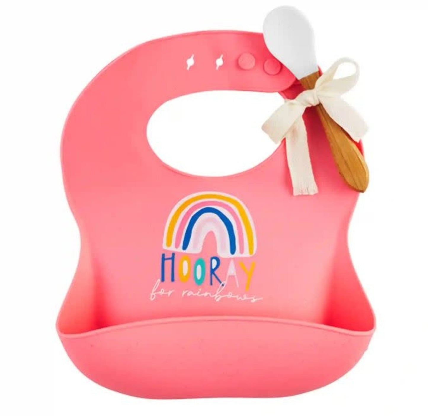 Pink Glitter Bib And Spoon