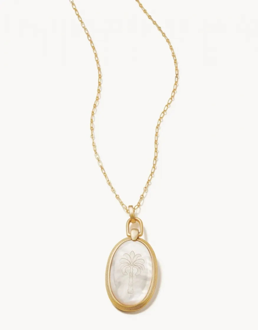 Palmetto Tree Necklace 32" Mother-of-Pearl