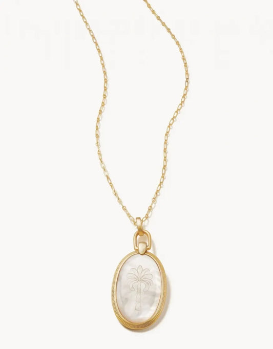 Palmetto Tree Necklace 32" Mother-of-Pearl