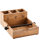 Wood Napkin & Utensil Holder